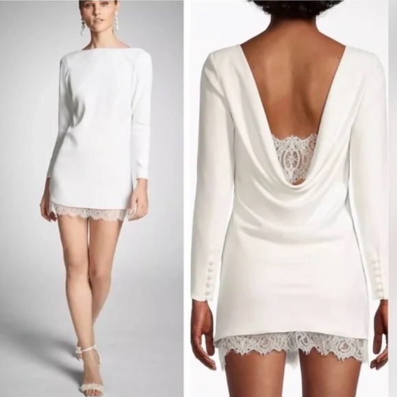 $498 NWT SACHIN & BABI Cameron Ivory Dress Lace Trim Wedding Party Cocktail SZ 8
